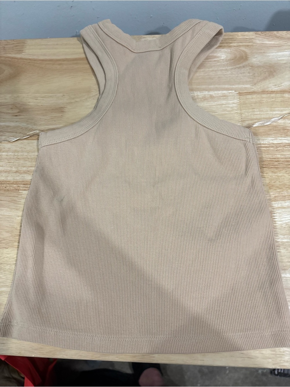 ZARA Neutral Ribbed Racerback Tank Top in Beige - Picture 2 of 5